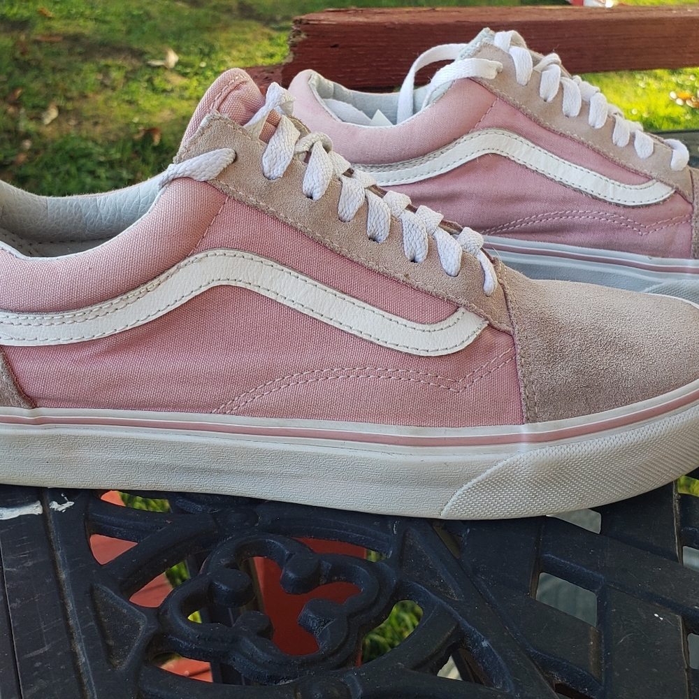 Vans skate shoes, light pink two tone color